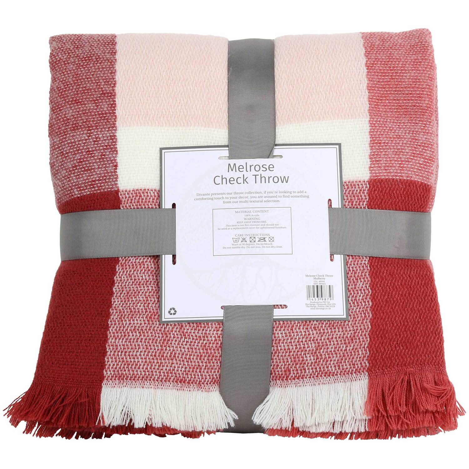 Melrose Check Throw - Mulberry Image 2