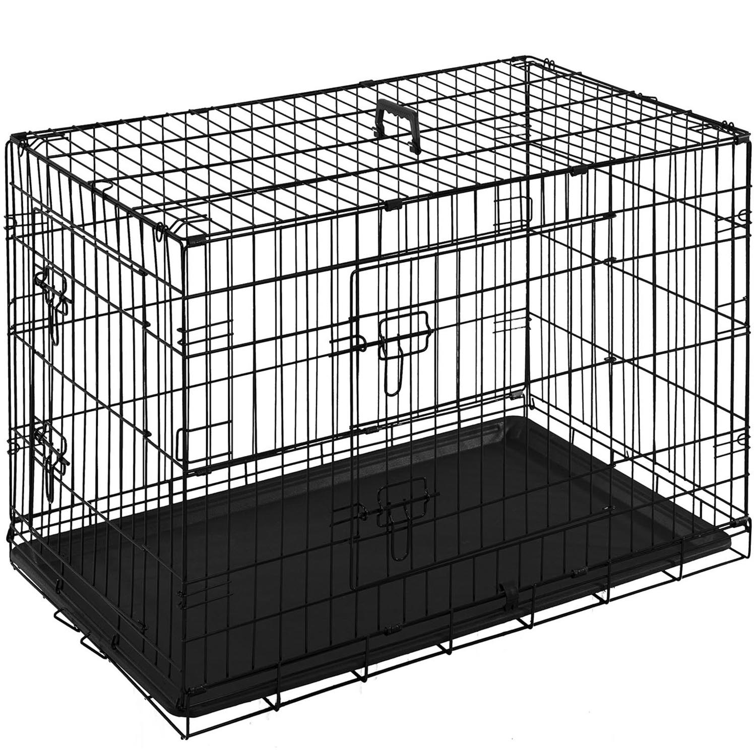 Clever Paws Medium Black Steel Dog Crate Image 1