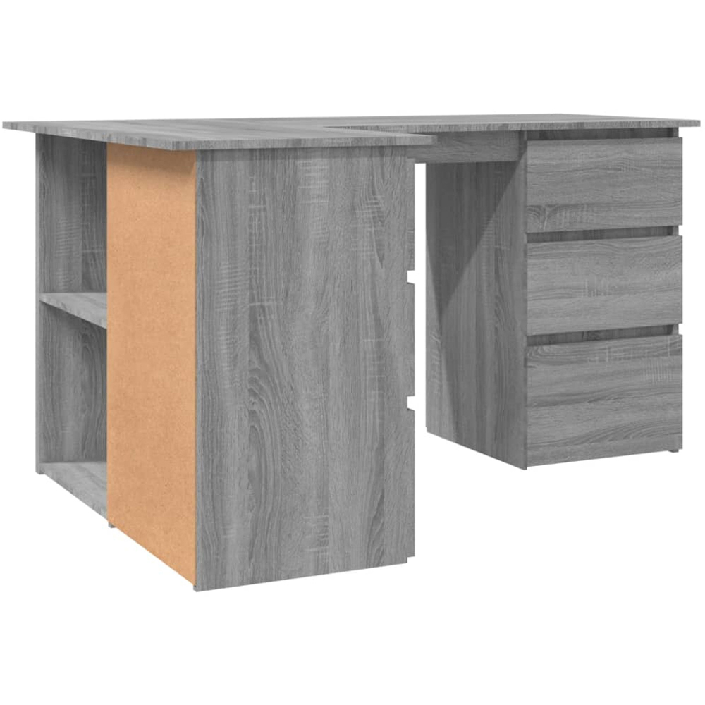 vidaXL 2 Door 4 Drawer 2 Shelf Corner Computer Desk Grey Sonoma Image 5
