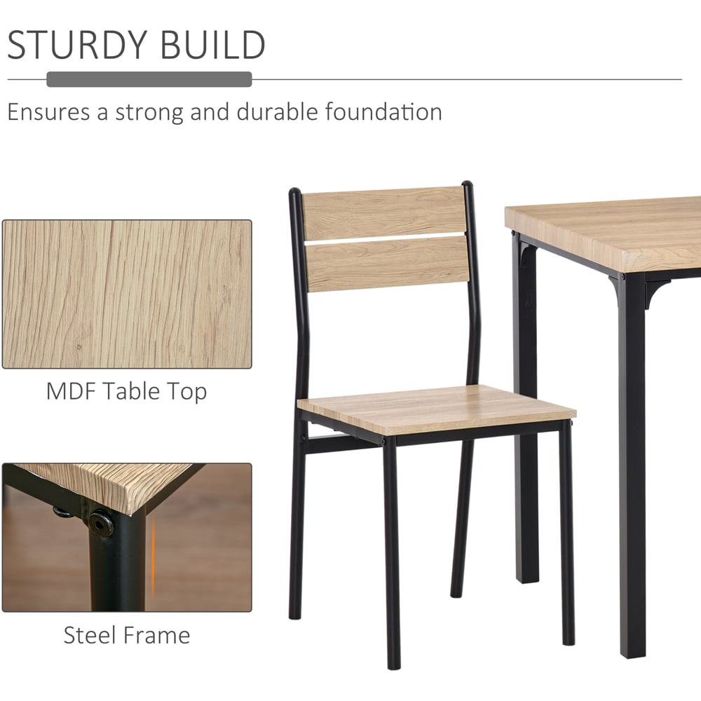 Portland 2 Seater Wooden Dining Set Black and Natural Image 6