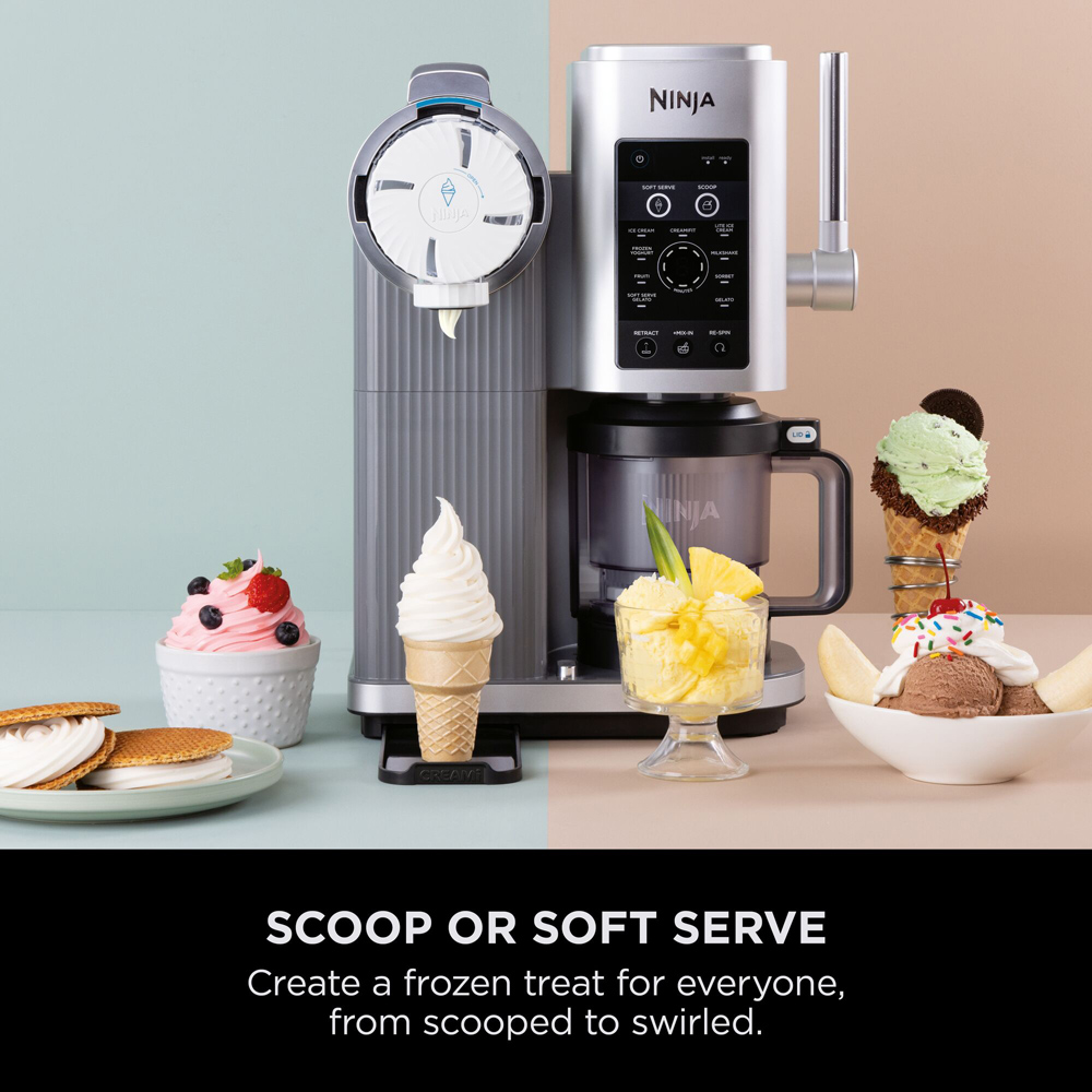 Ninja Swirl by CREAMi NC701UK 13-in-1 Silver and Black Soft Serve and Ice Cream Maker Image 6