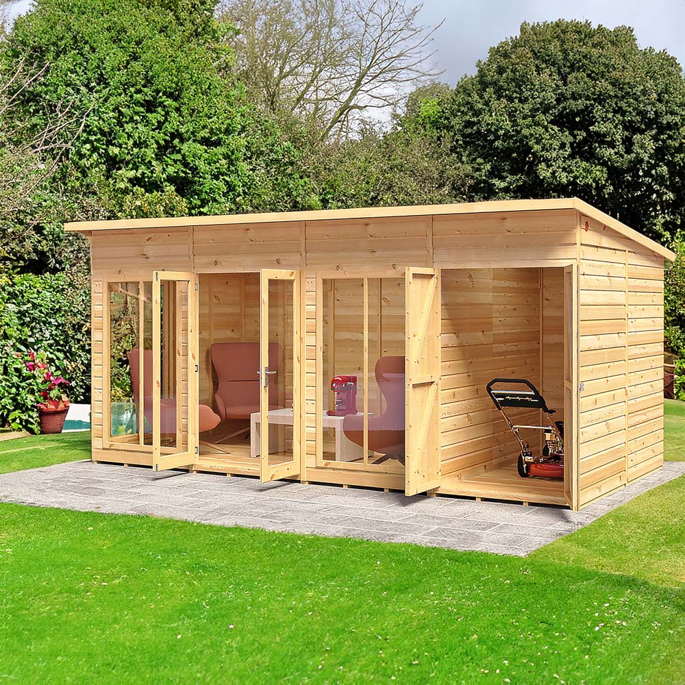 Shire Lela 16 x 8ft Double Door Summerhouse with Storage Image 5