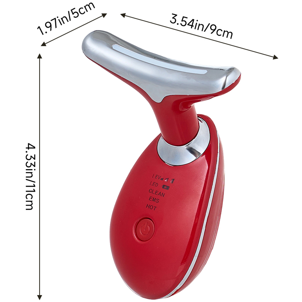 Living and Home 3-in-1 Red Face and Neck Sculpting Tool with Tri-Light Therapy 2.5W Image 5