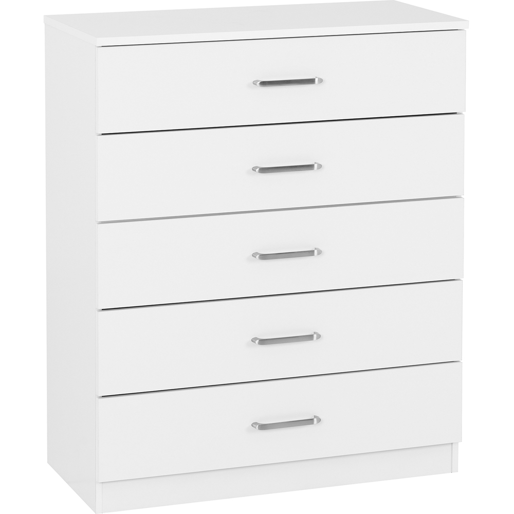 Seconique Dakota 5 Drawer White Storage Chest Image 2
