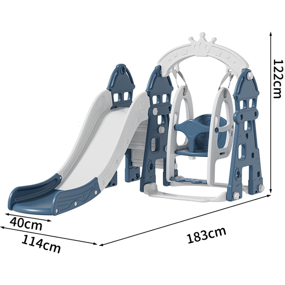 Living and Home Blue 3 in 1 Toddler Plastic Swing Slide and Climber Playset Image 9