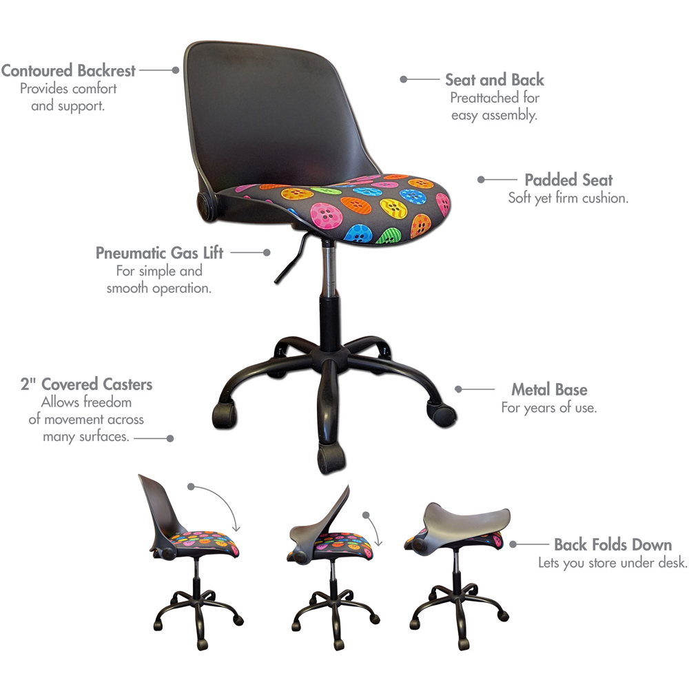 Sewing Online 18618 Buttons Hydraulic Foldable Sewing and Office Chair Image 5