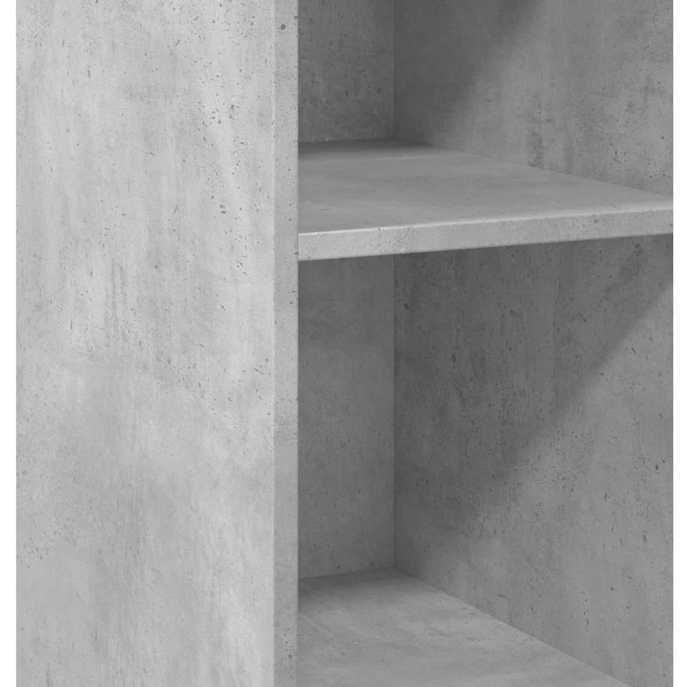 vidaXL 3 Shelf Concrete Grey Wooden Sideboard Image 7