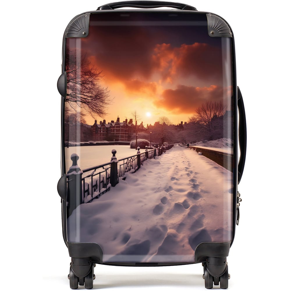 Warren Reed Designer Cabin a Snowy Walk in London Suitcase Image 1