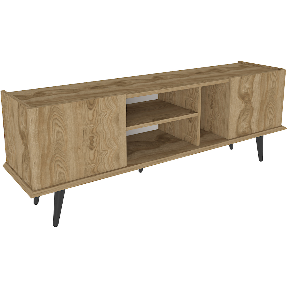 Decorotika Ecuador 2 Door 3 Shelf Oud Oak TV Unit Image 2