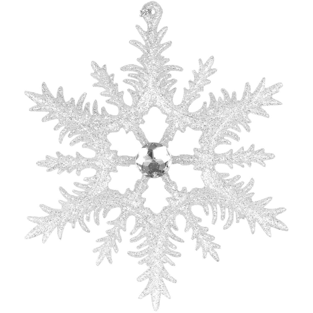 Single Sugar Wonderland Glitter Snowflake Ornament in Assorted styles Image 3