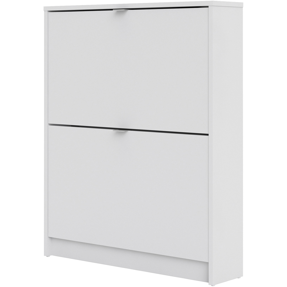 Florence Shoes 2 Flip Door Single Layer White Shoe Storage Cabinet Image 4