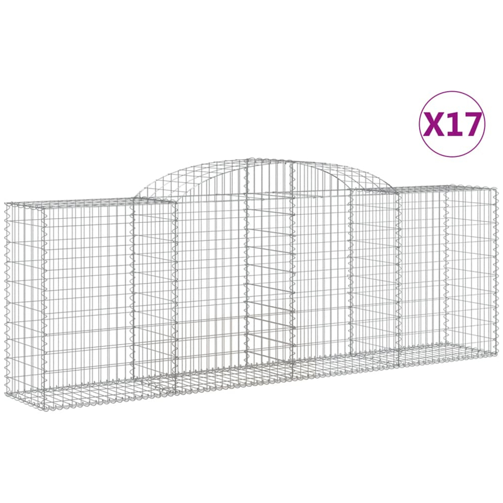 vidaXL Silver Galvanised Iron Gabion Basket 300 x 50 x 100/120cm 17 Pack Image 4