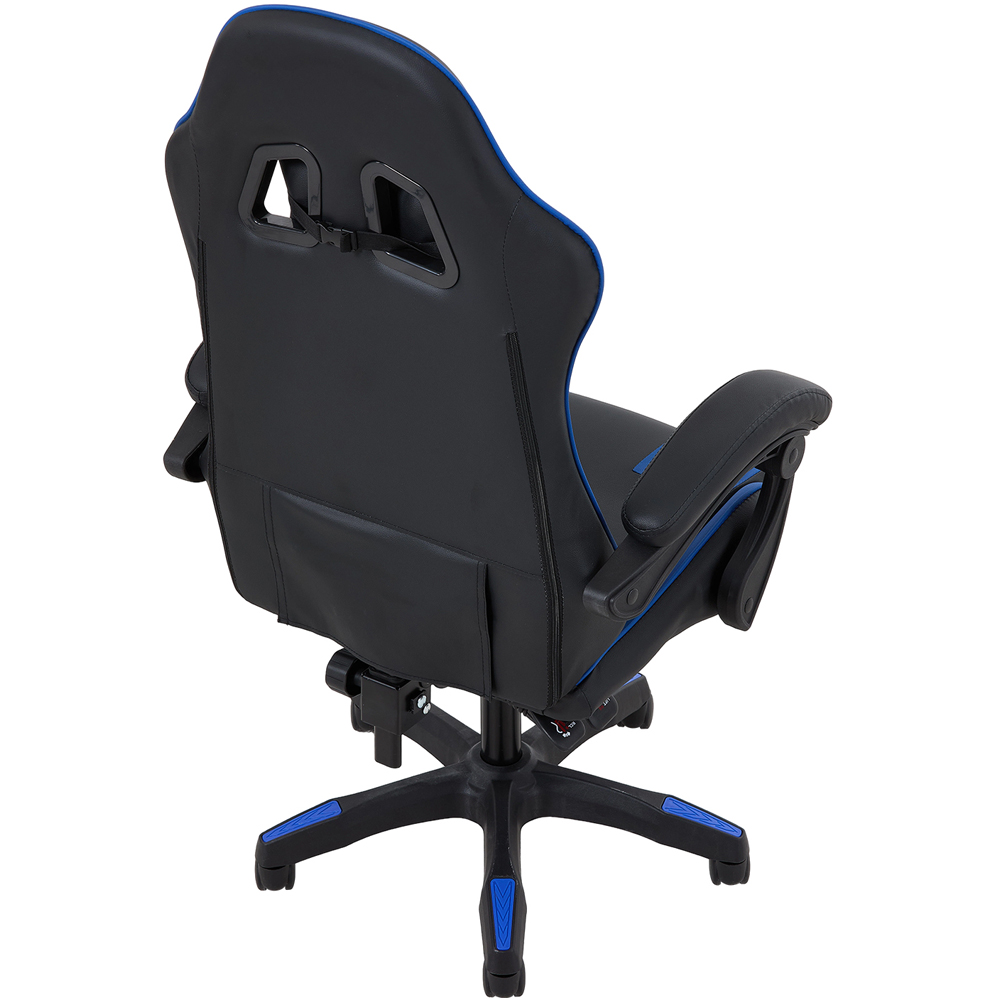 Living and Home Blue and Black Gaming Chair with Footrest Image 4