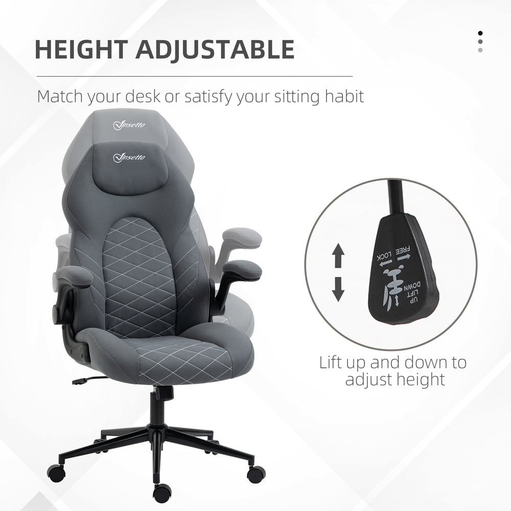 Portland Dark Grey Swivel Office Computer Chair Image 6