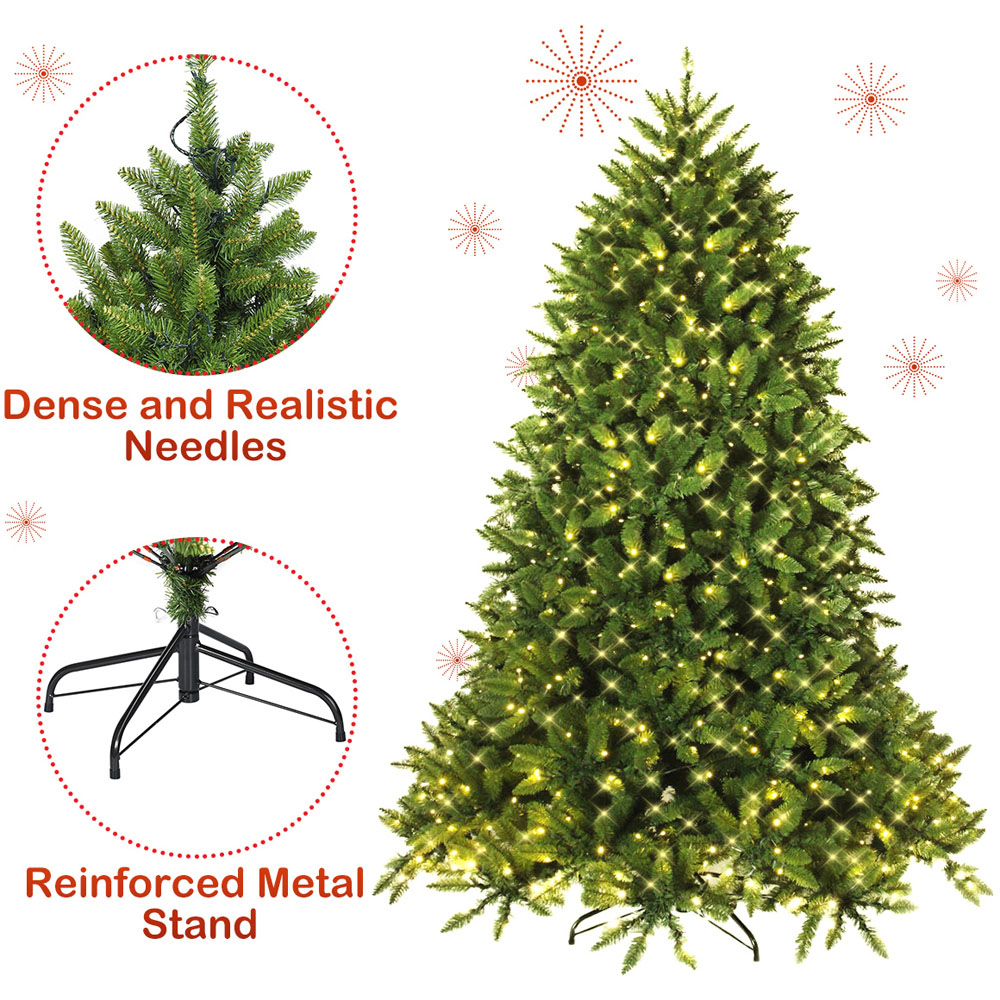Costway Pre Lit Warm White LED Artificial Christmas Tree 6ft Image 8