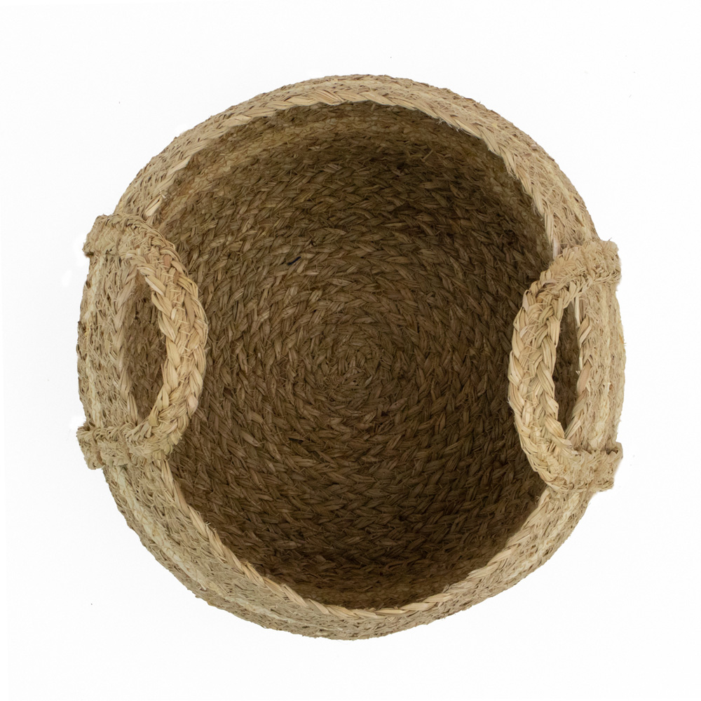 JVL Palma Maize Natural Storage Belly Storage Basket with Handle Image 3