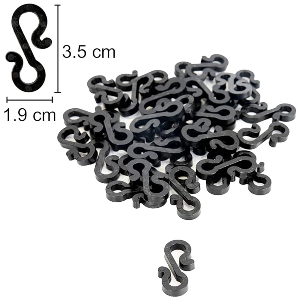 Shatchi Mini Black Outdoor Gutter Hooks 36 Pack Image 5