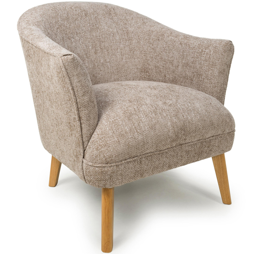 wilko Mallory Flax Effect Natural Armchair Image 2
