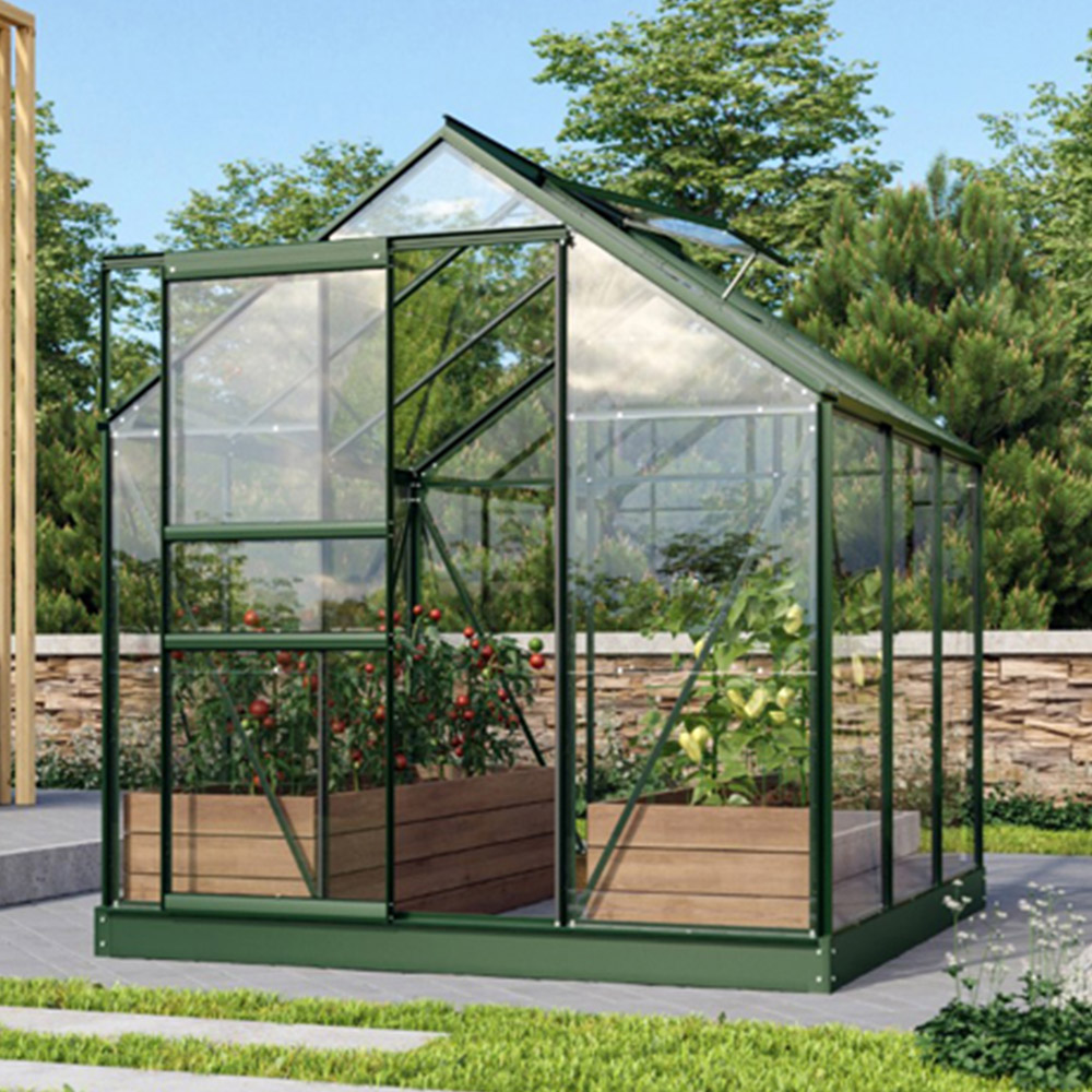 Vitavia Venus 3800 Green Aluminium Frame 6 x 6ft Horticultural Glass Greenhouse Image 2