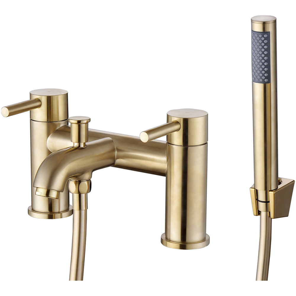 Bathstore Newton Brushed Brass Bath Shower Mixer Kit Image 1