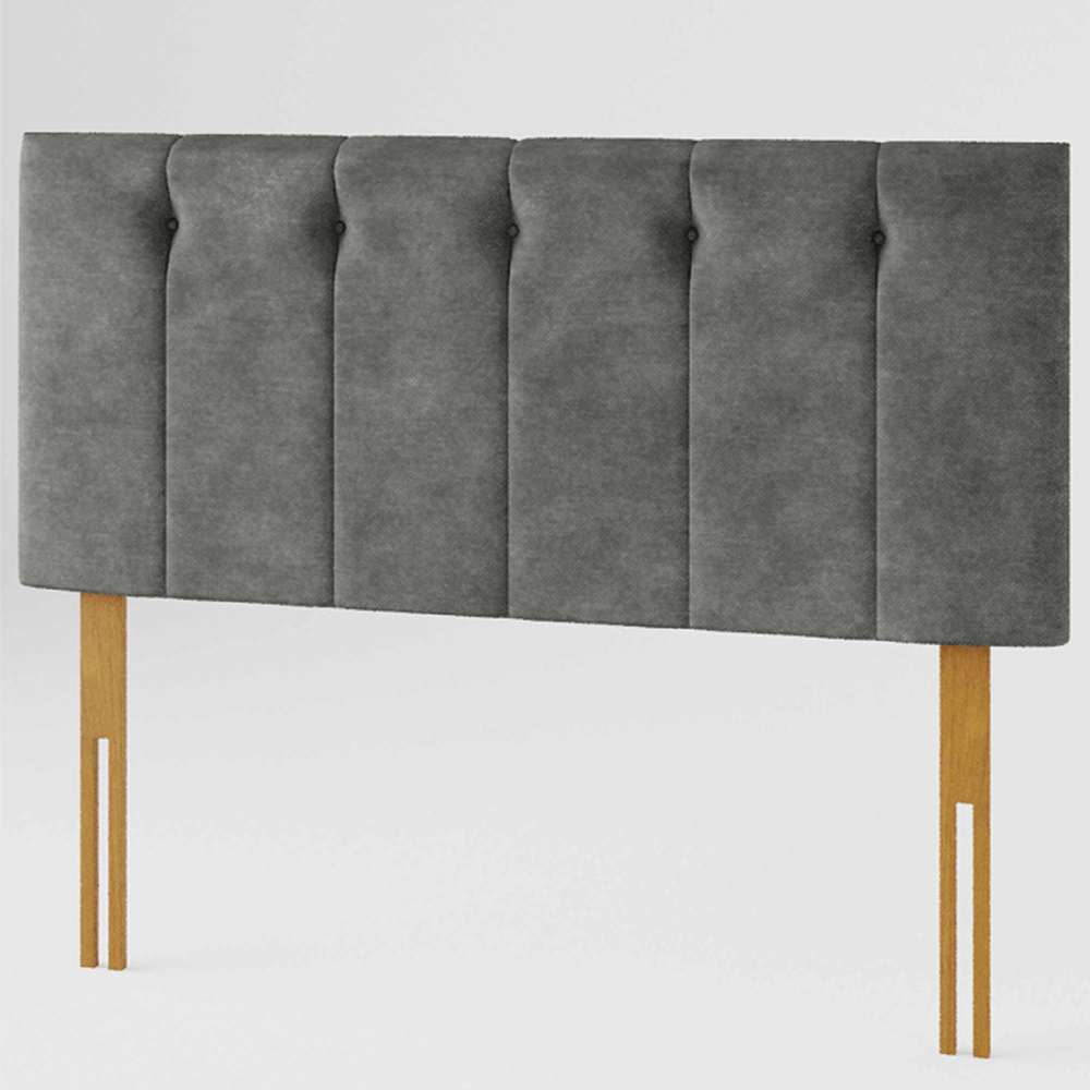 Aspire Furniture Hepburn Small Double Granite Soft Touch Linen Headboard Image 2