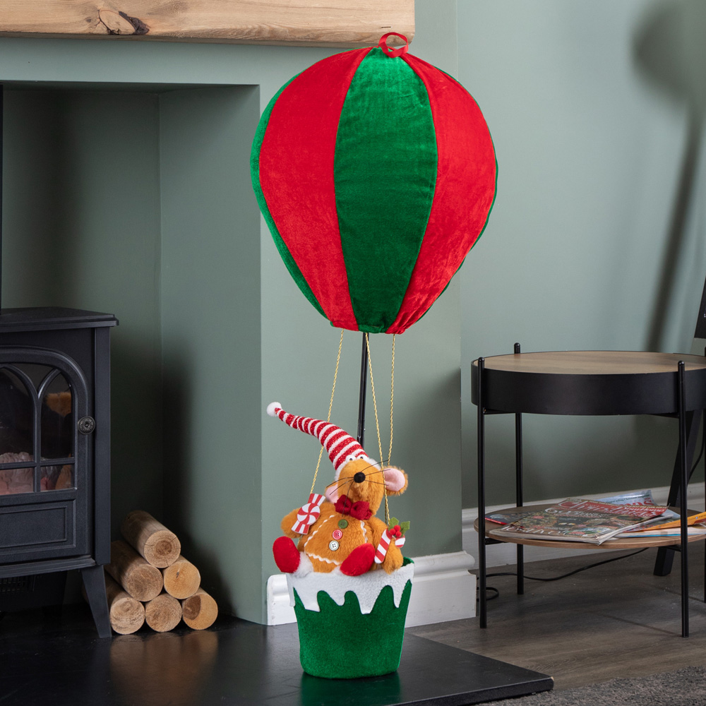 Samuel Alexander Red and Green Razza Rat Hot Air Balloon Hanging Christmas Decoration 100cm Image 9