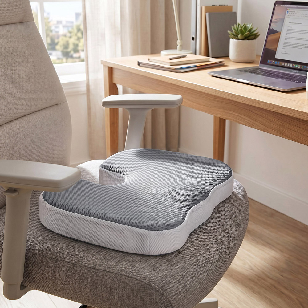 Living and Home Grey Memory Foam Seat Cushion 43 x 35cm Image 2