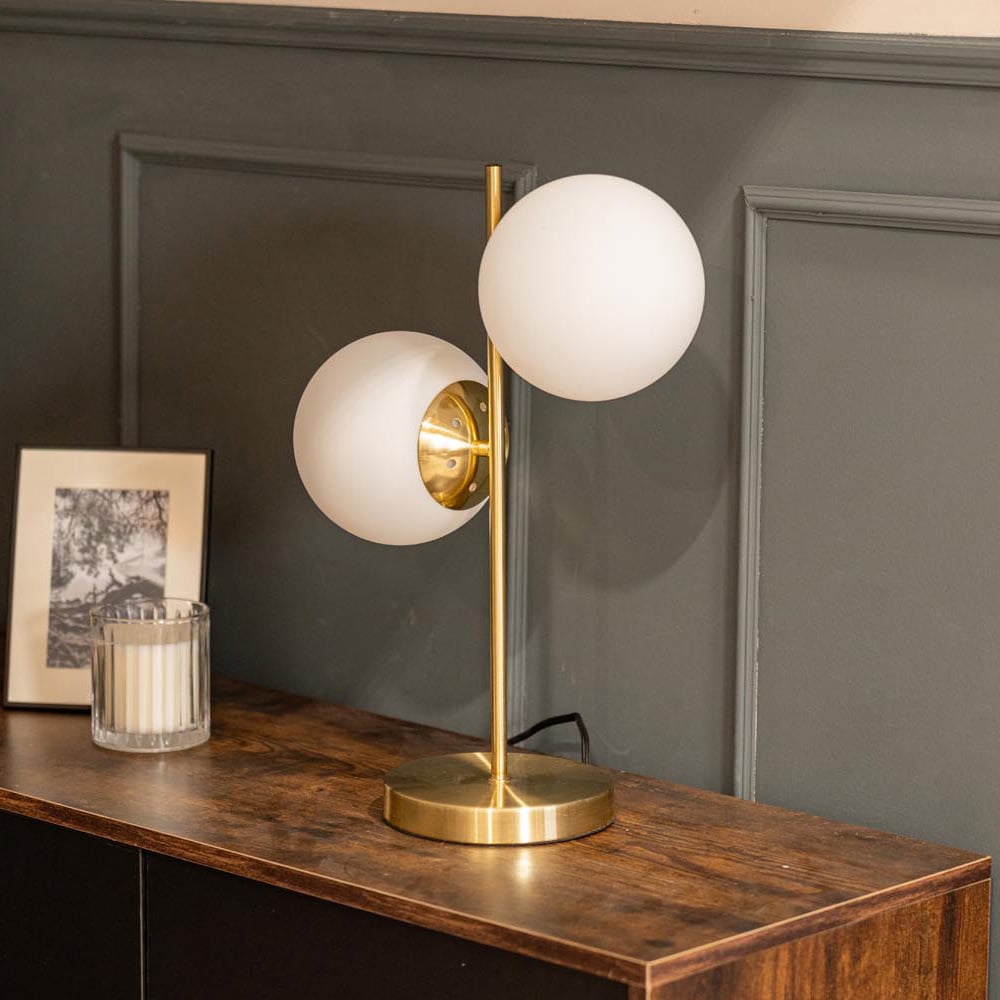 ValueLights Jas Brushed Gold Metal LED Table Lamp Image 4