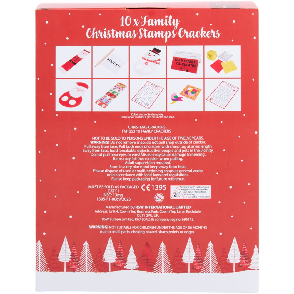 Pack of 10 Family Christmas Stamps Crackers Image 2