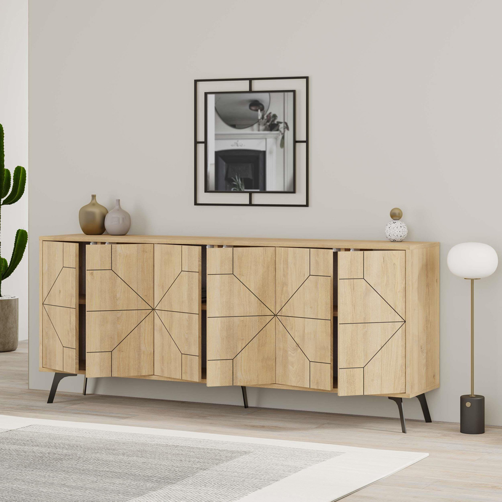 Decortie Dune 3 Door Oak Sideboard Image 4