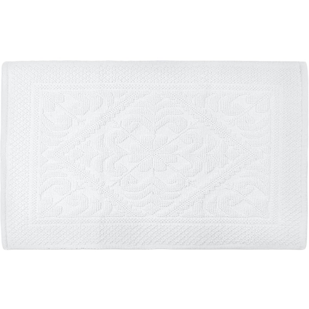 Allure Bath Fashions Country House White Floral Jacquard Bath Mat 50 x 80cm Image 1
