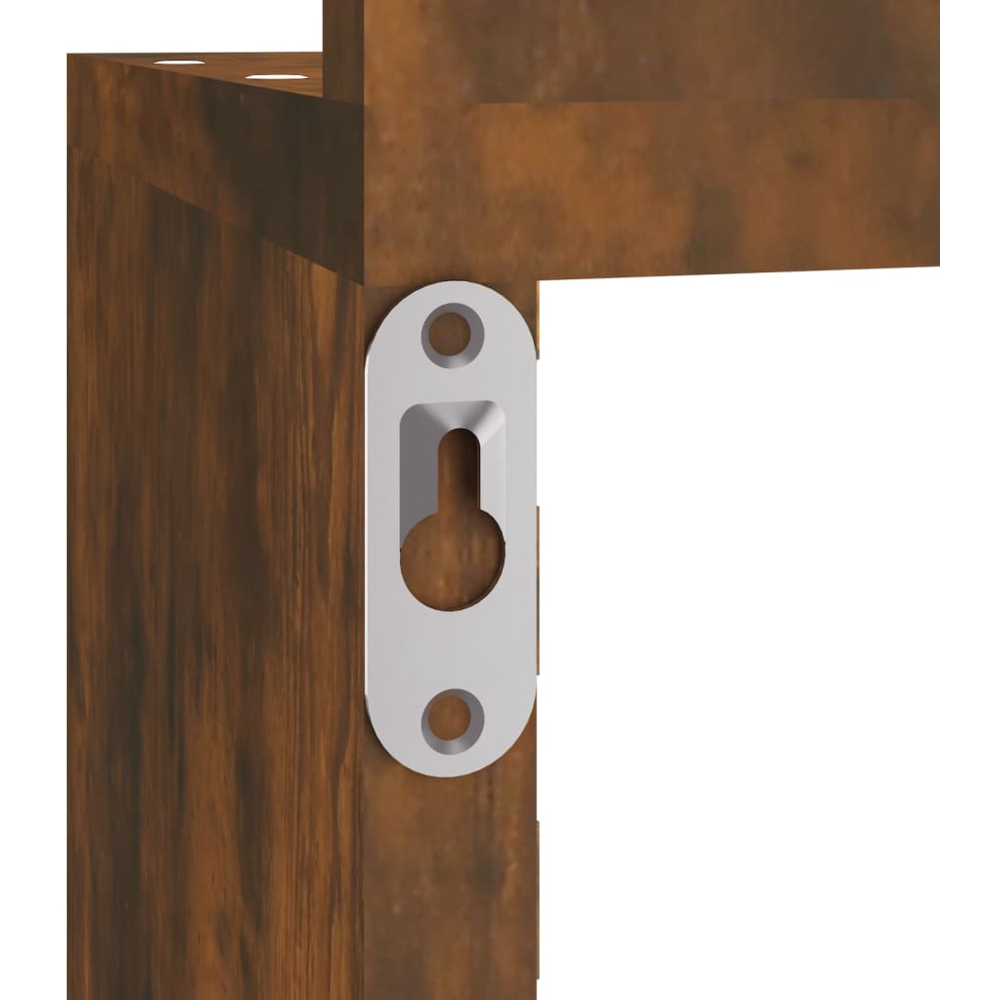vidaXL 5 Shelf Smoked Oak Floating Corner Wall Shelf Image 6
