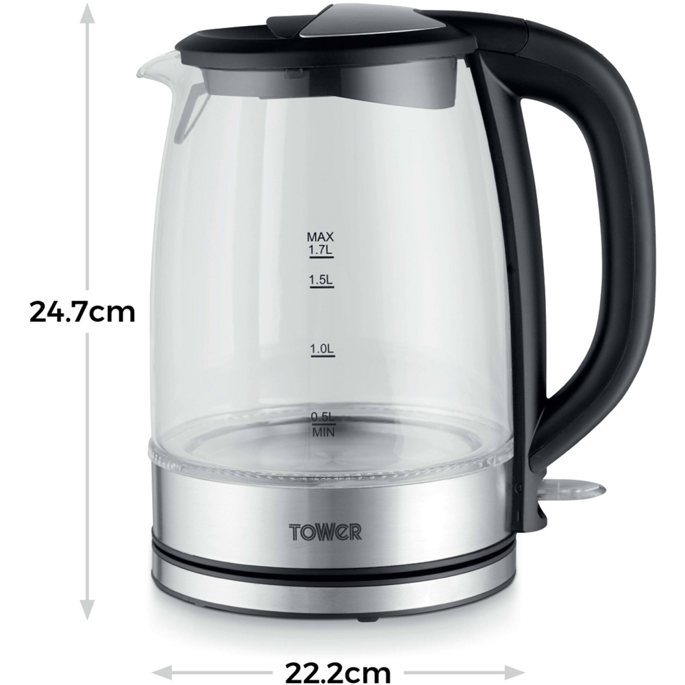 Tower Presto PT10090BLK Black Glass 1.7L Kettle 2200W Image 9