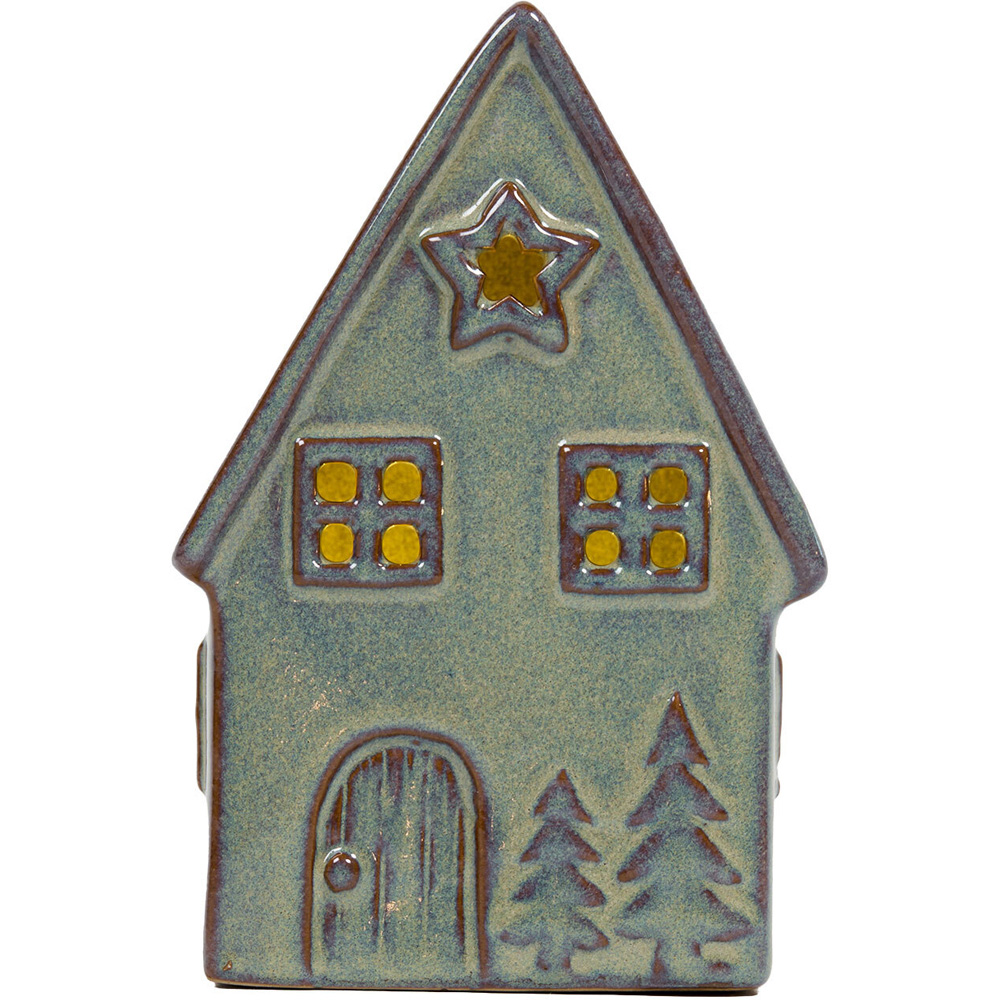 LED Glazed House Ornament - Green Image 1