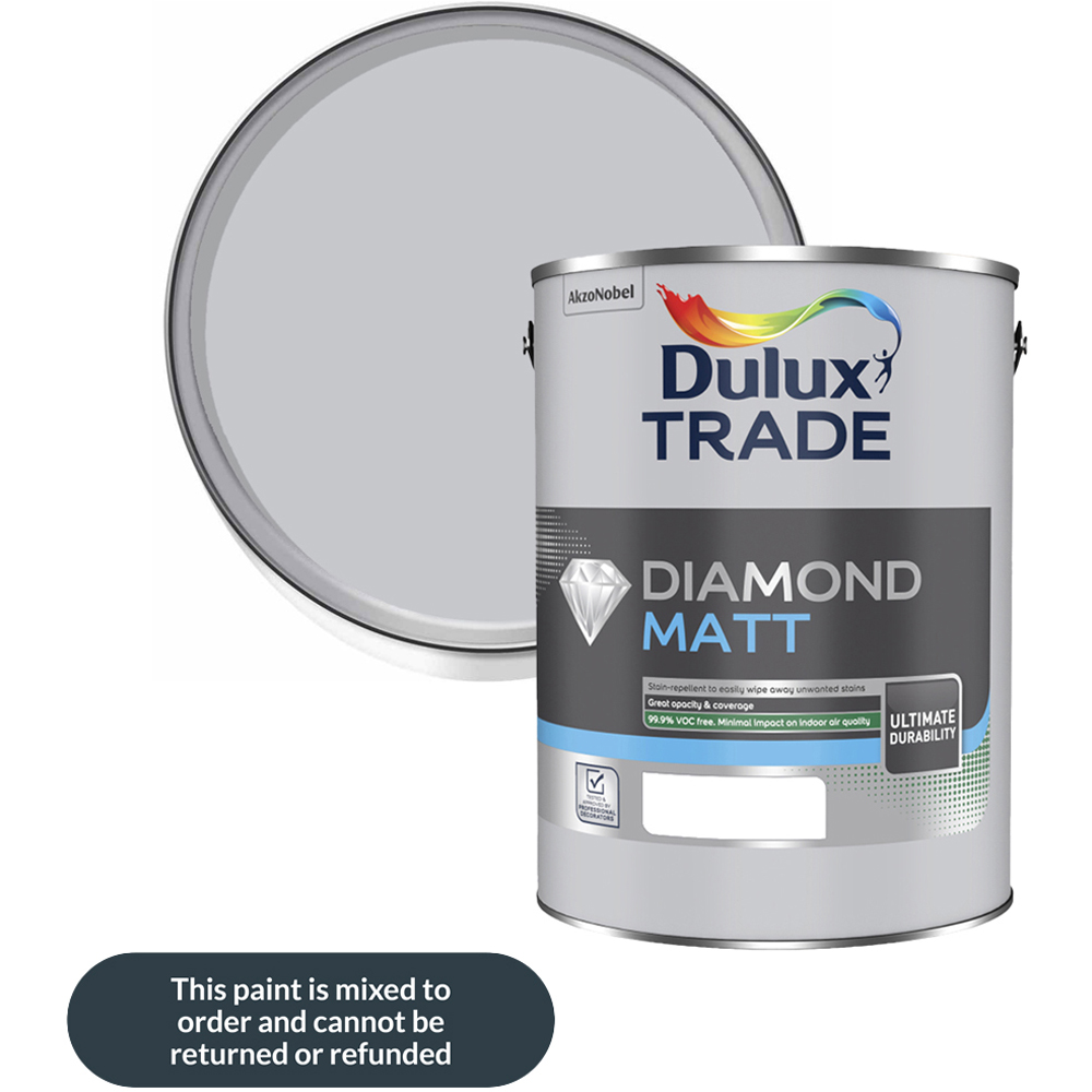 Dulux Trade Dove Walls and Ceilings Diamond Matt Paint 5L Image 1