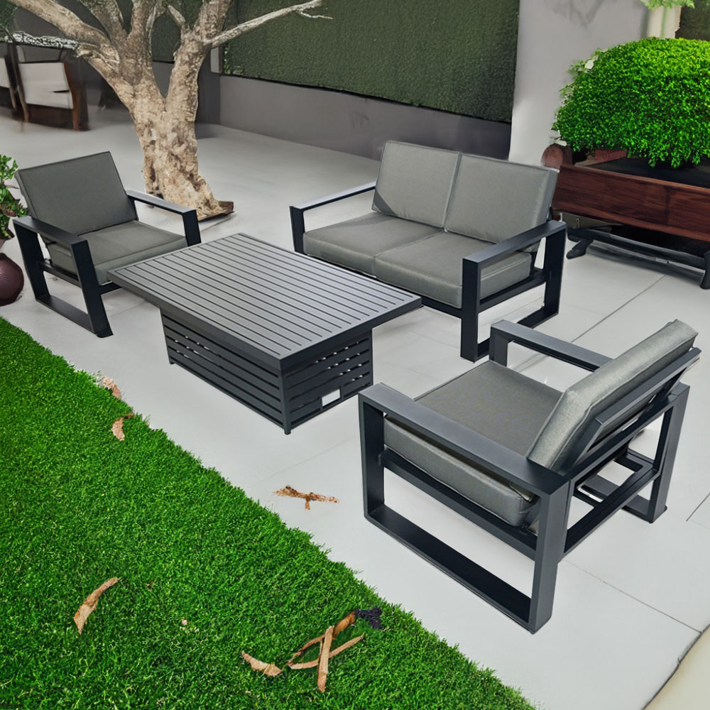 Furniture One 4 Seater Aluminium Garden Dining Set Image 1