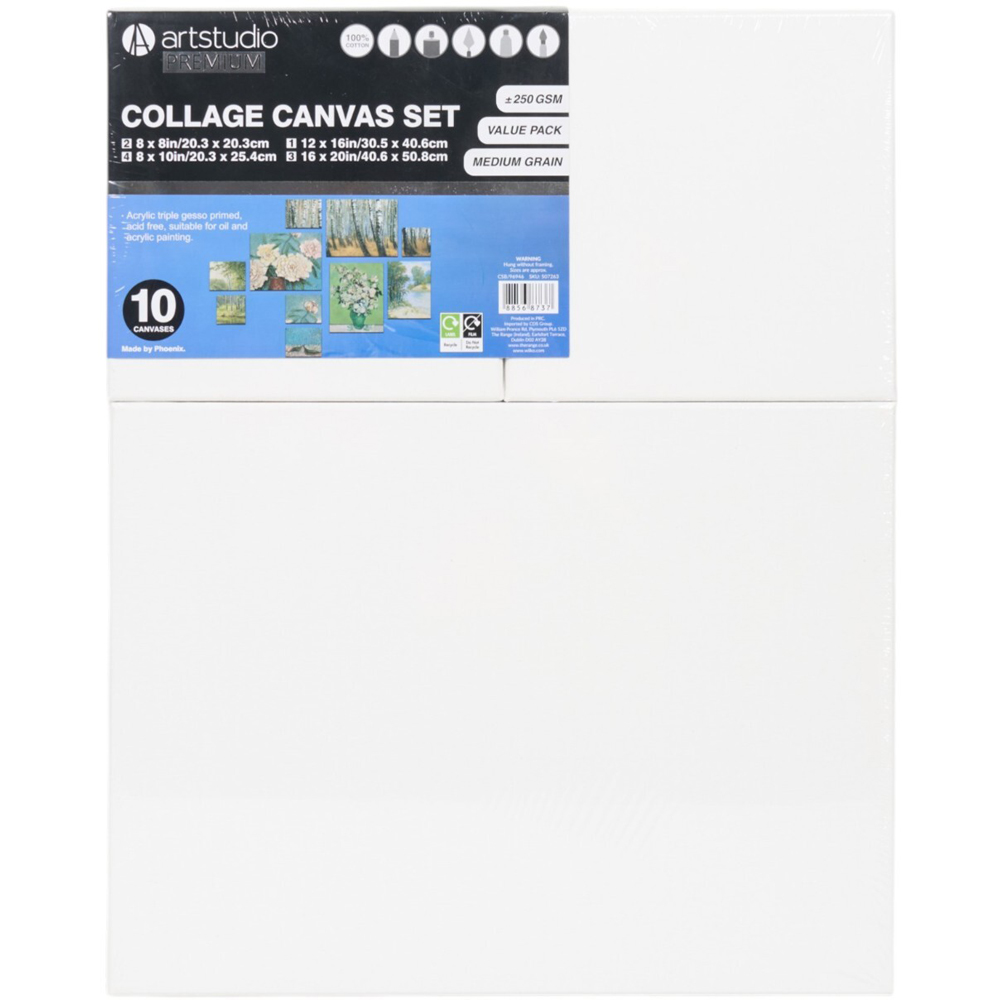 Collage Canvas Set White Image 2