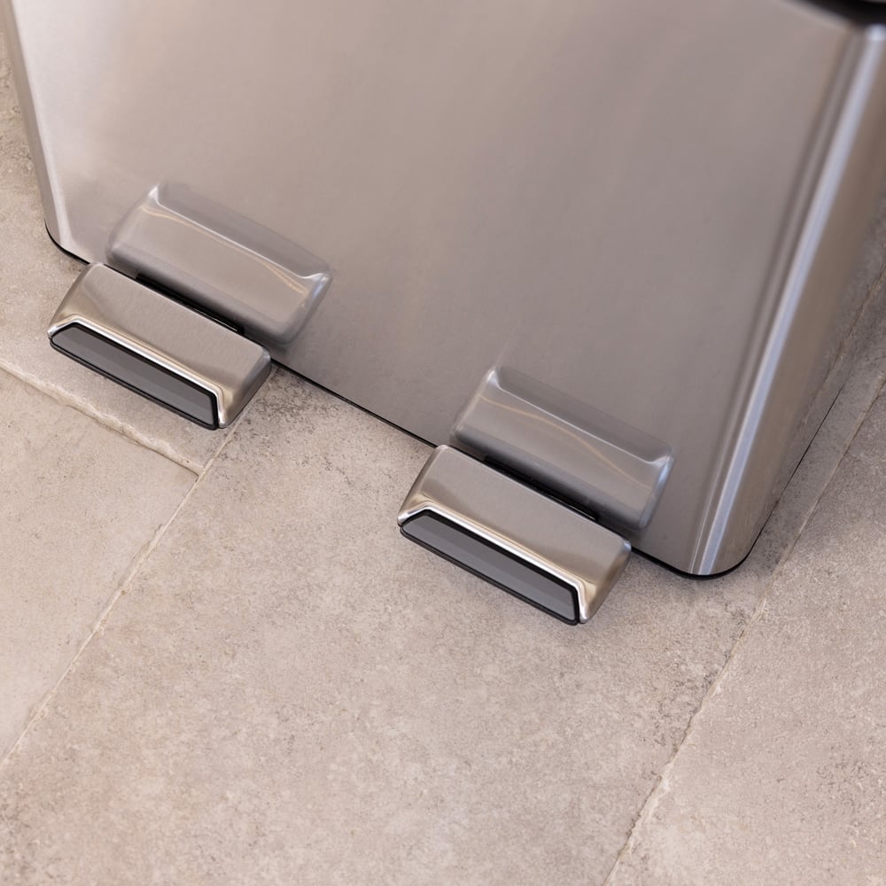 Charles Bentley 2 Compartment Stainless Steel Kitchen Pedal Bin 30L Image 5