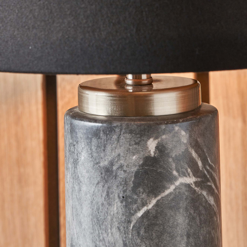 Pacific Lifestyle Carrara Grey Marble Effect Ceramic Tall Table Lamp Image 5