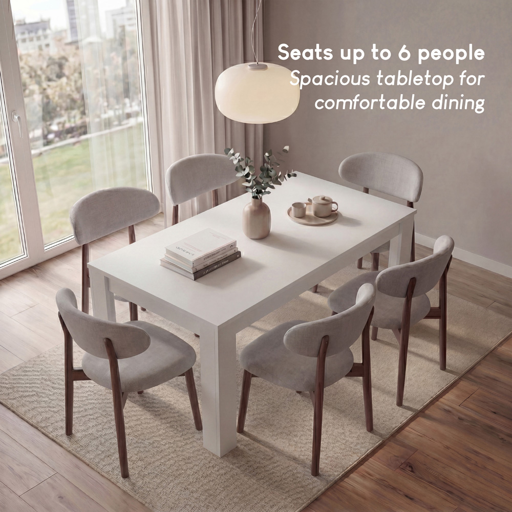 VIDA DESIGNS Medina 6 Seater Dining Table White Image 6