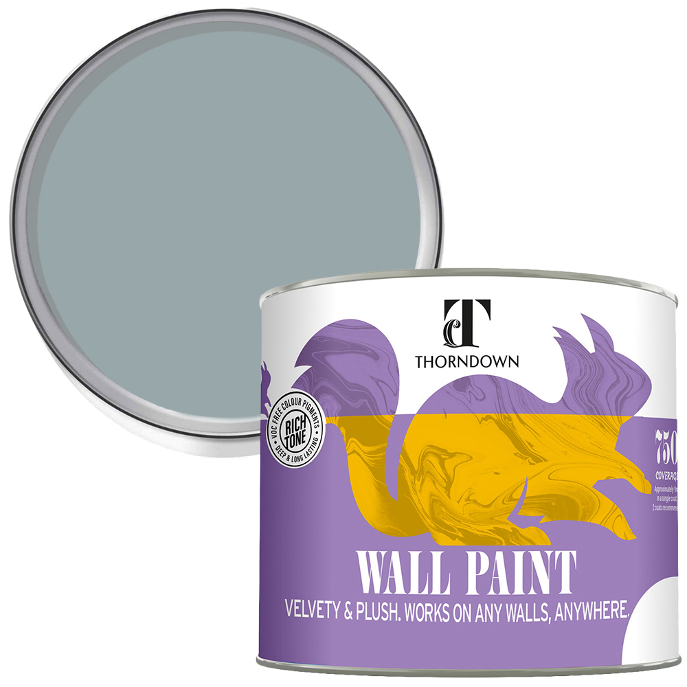 Thorndown Walls and Ceilings Axe Blue Matt Paint 750ml Image 1
