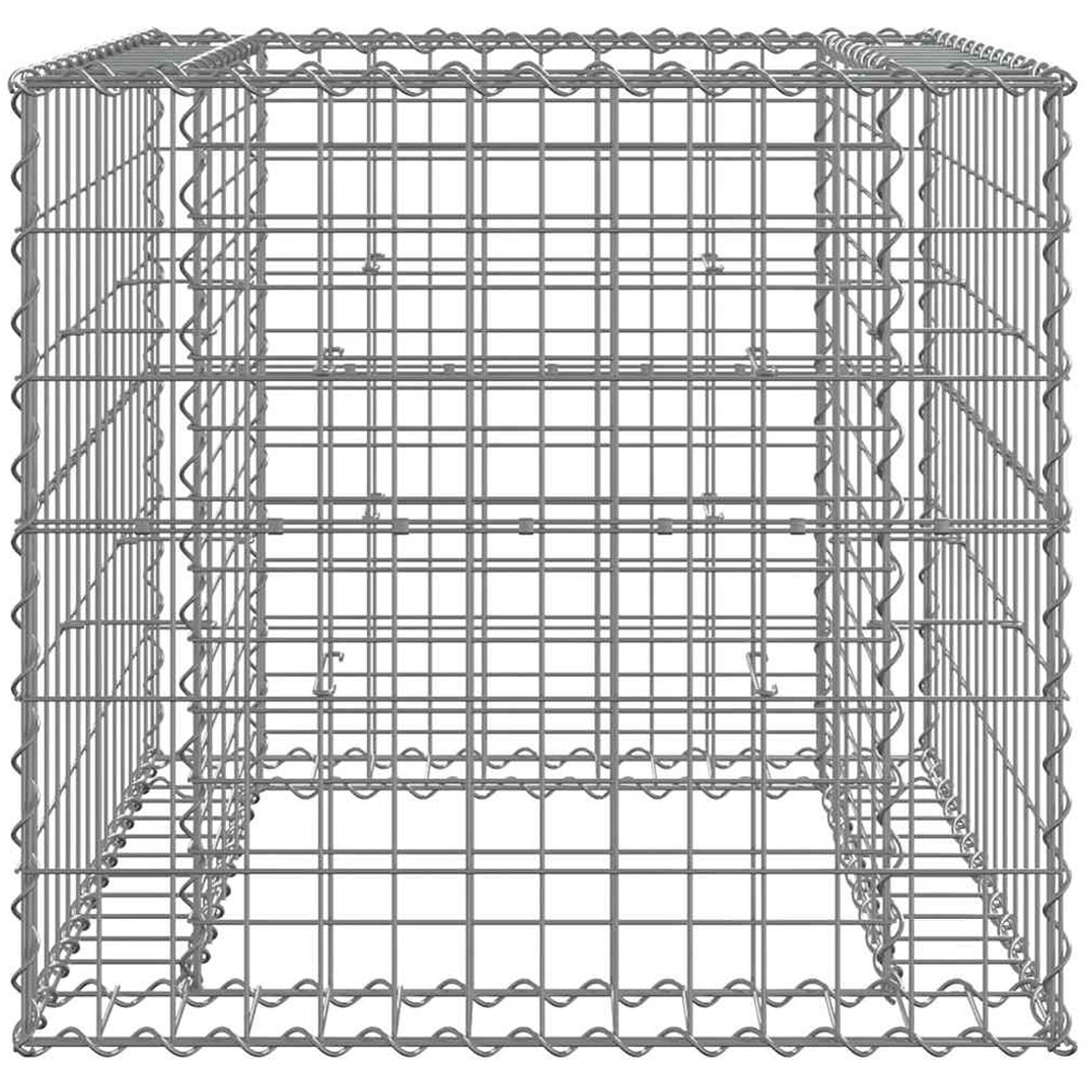 vidaXL Silver Galvanised Iron Gabion Basket 70 x 70 x 65cm Image 2