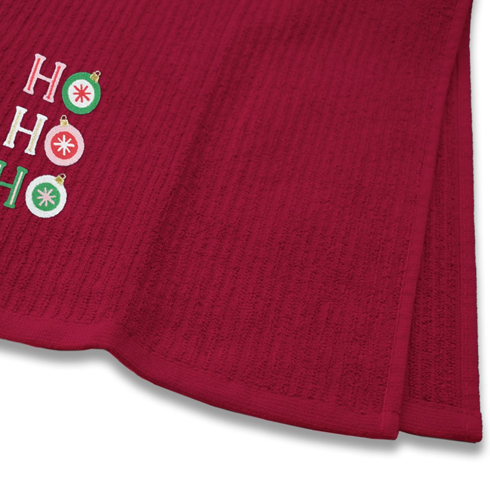 Noel Square Xmas Ho Ho Ho Red Tea Towel 3 Pack Image 5