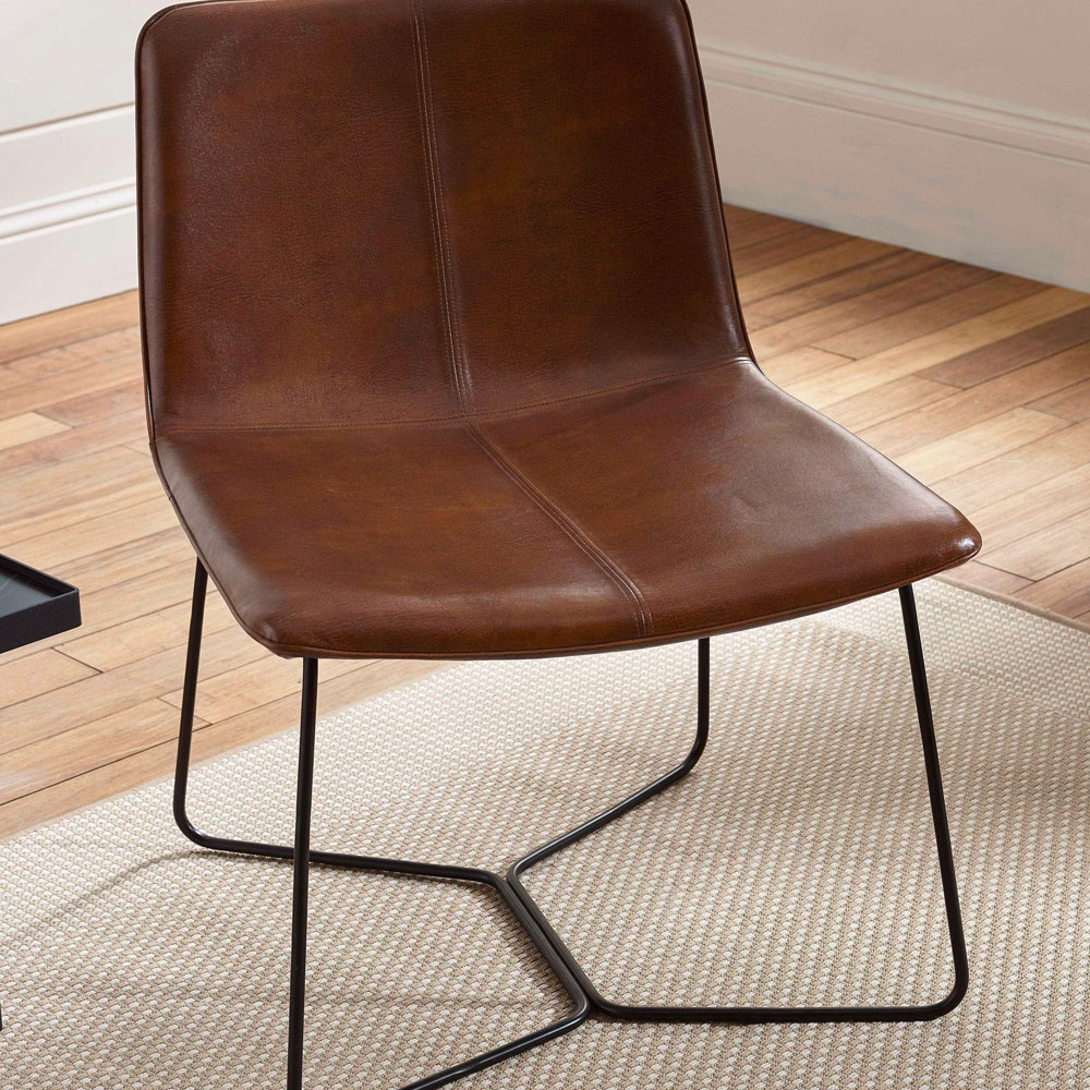 Julian Bowen Joren Tan Brown PU Leather Lounge Chair Image 5