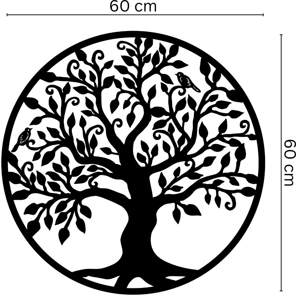 Decortie Tree of Life and Birds Botanical Metal Wall Decor Image 4