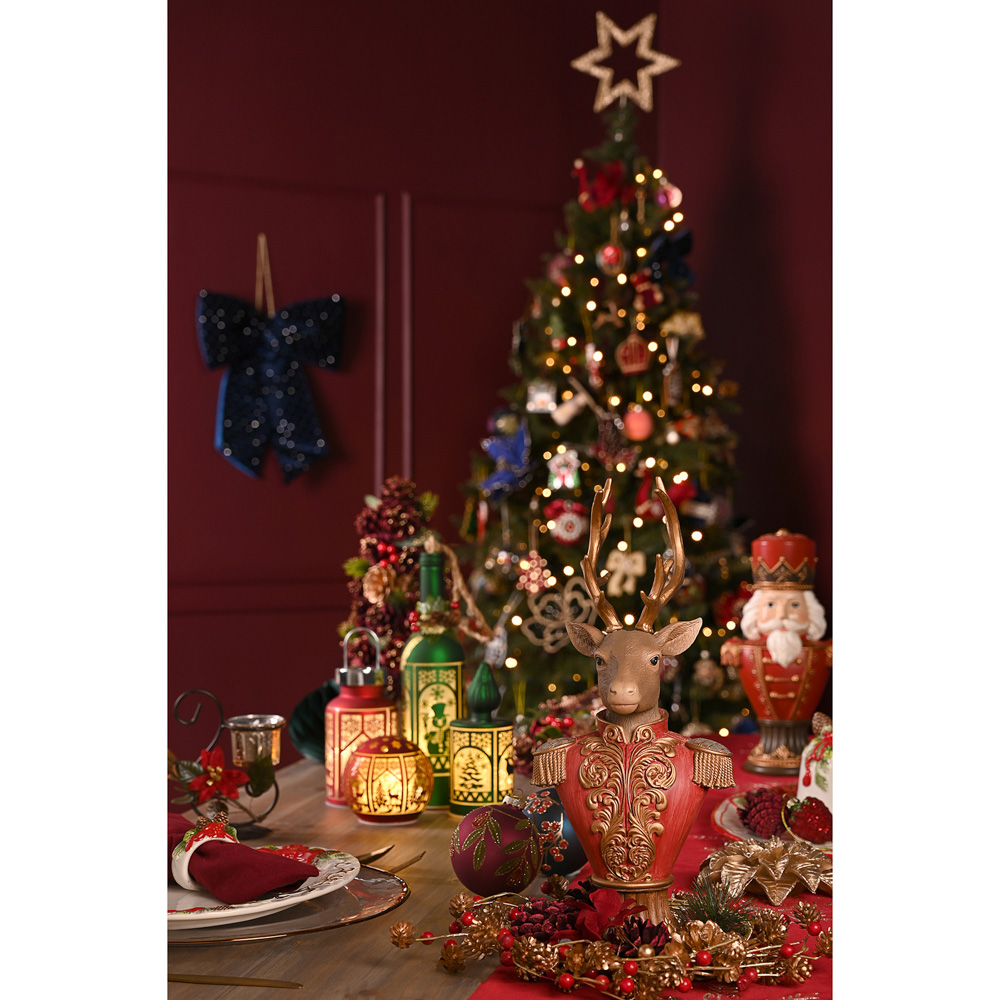 The Seasonal Gift Co Regal Tidings Red and Gold Nutcracker Bust Decoration 30cm Image 2