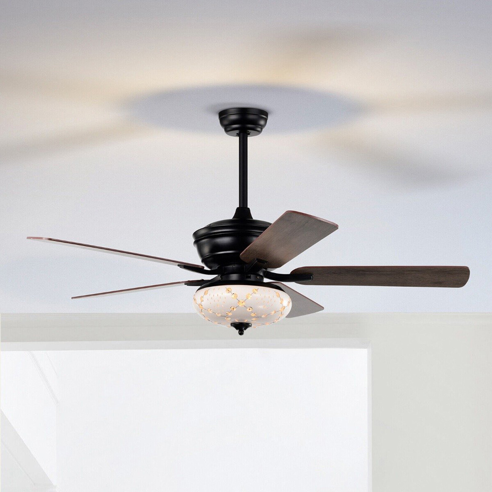 Costway Black Ceiling Fan with Light and Remote Control Image 3