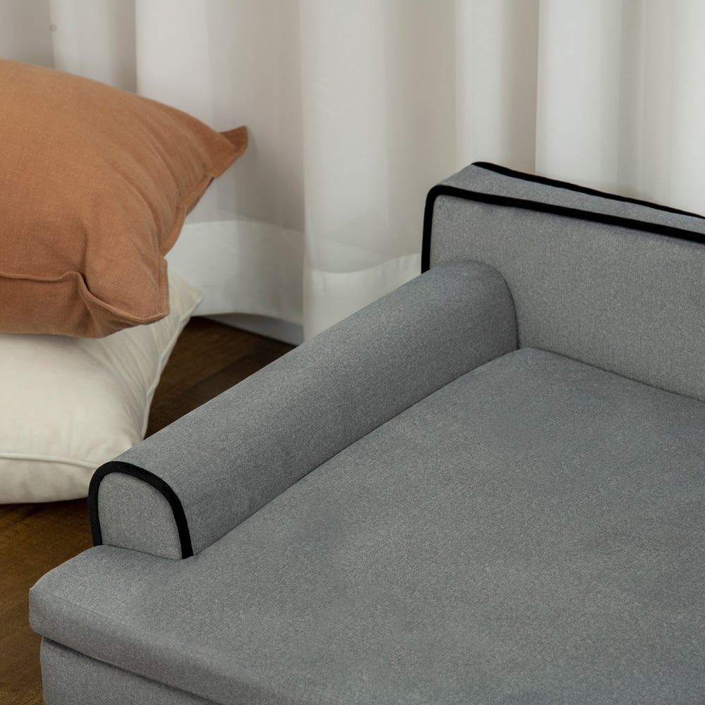 PawHut Grey Large and Medium Dogs Fabric Pet Sofa Image 4