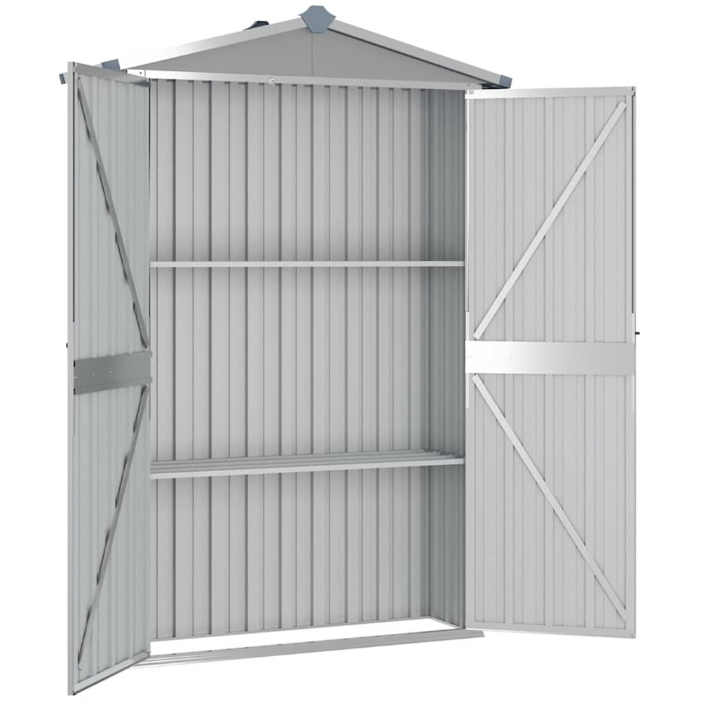 vidaXL 3.8 x 1.5ft Grey Galvanised Steel Apex Garden Shed Image 3