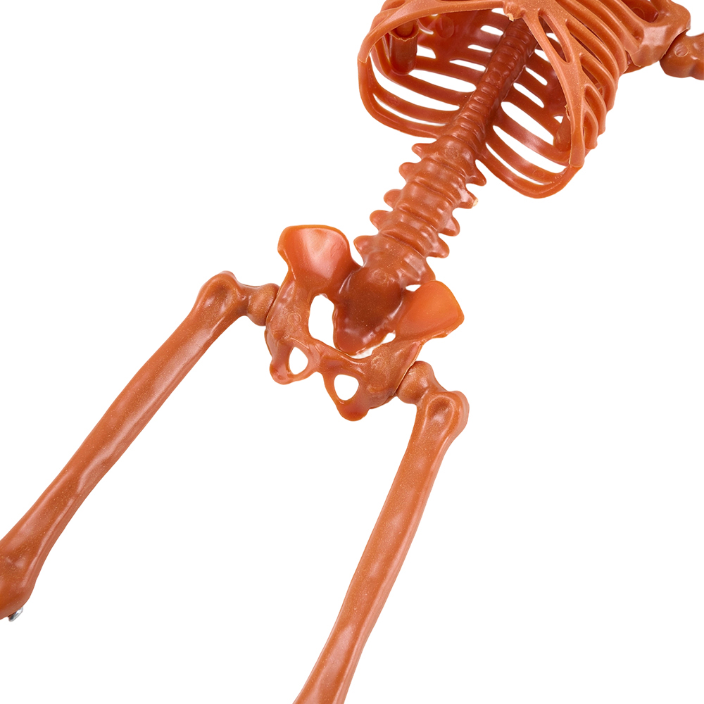 Living and Home Orange Posable Pumpkin Skeleton Halloween Decoration 1.2ft Image 4